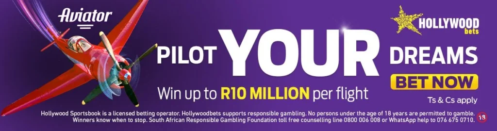 Hollywoodbets Aviator Banner