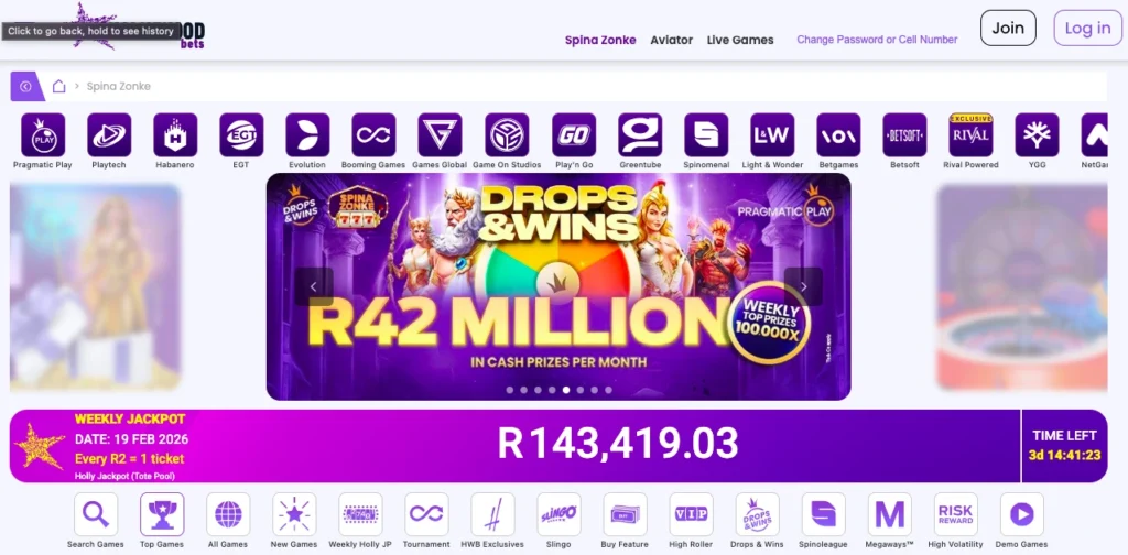 Hollywoodbets Website on Desktop